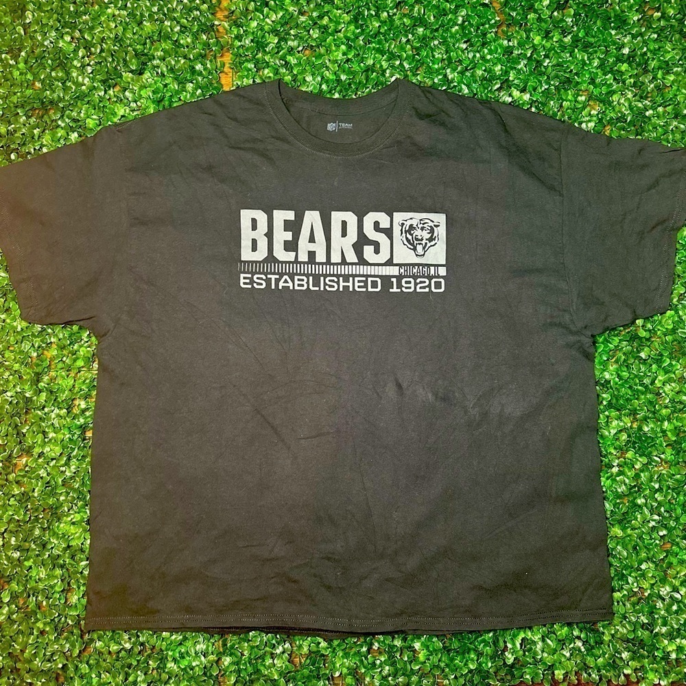 NFL Football Chicago Bears Men’s T-shirt 3XL Black Gray Shirt EST 1920 Active